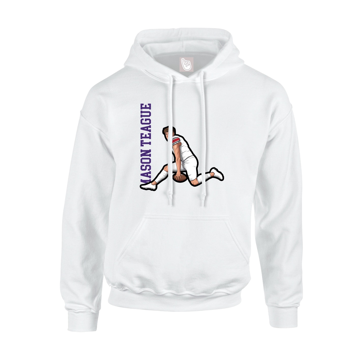 Hoodie — Name Vertical in White
