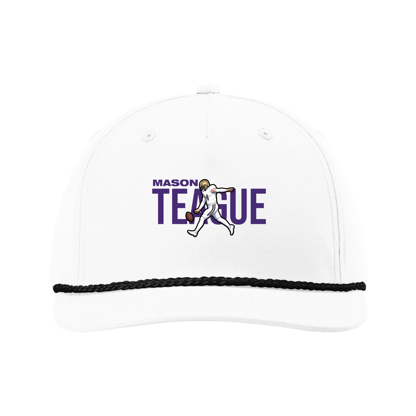 Five-Panel Classic Rope Cap — Player Name in White