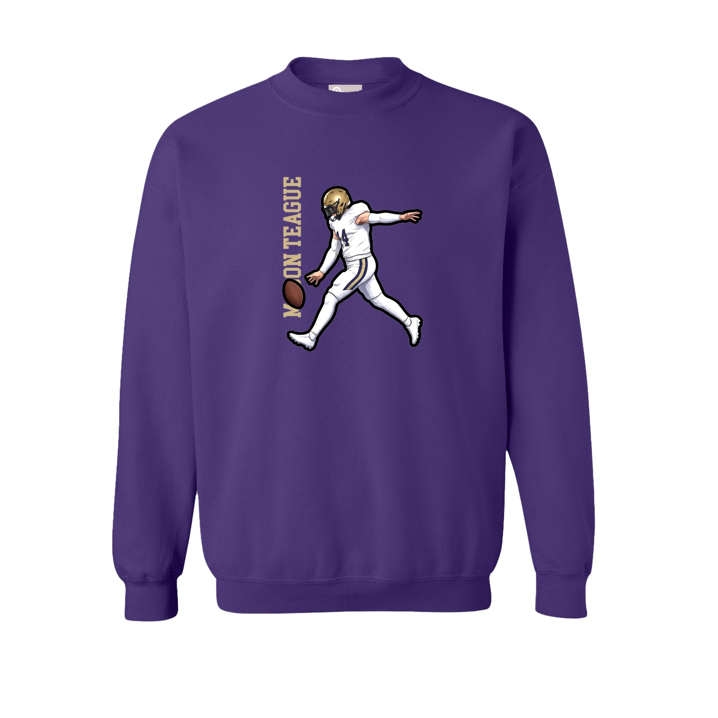Fleece Crew — Name Vertical in Purple