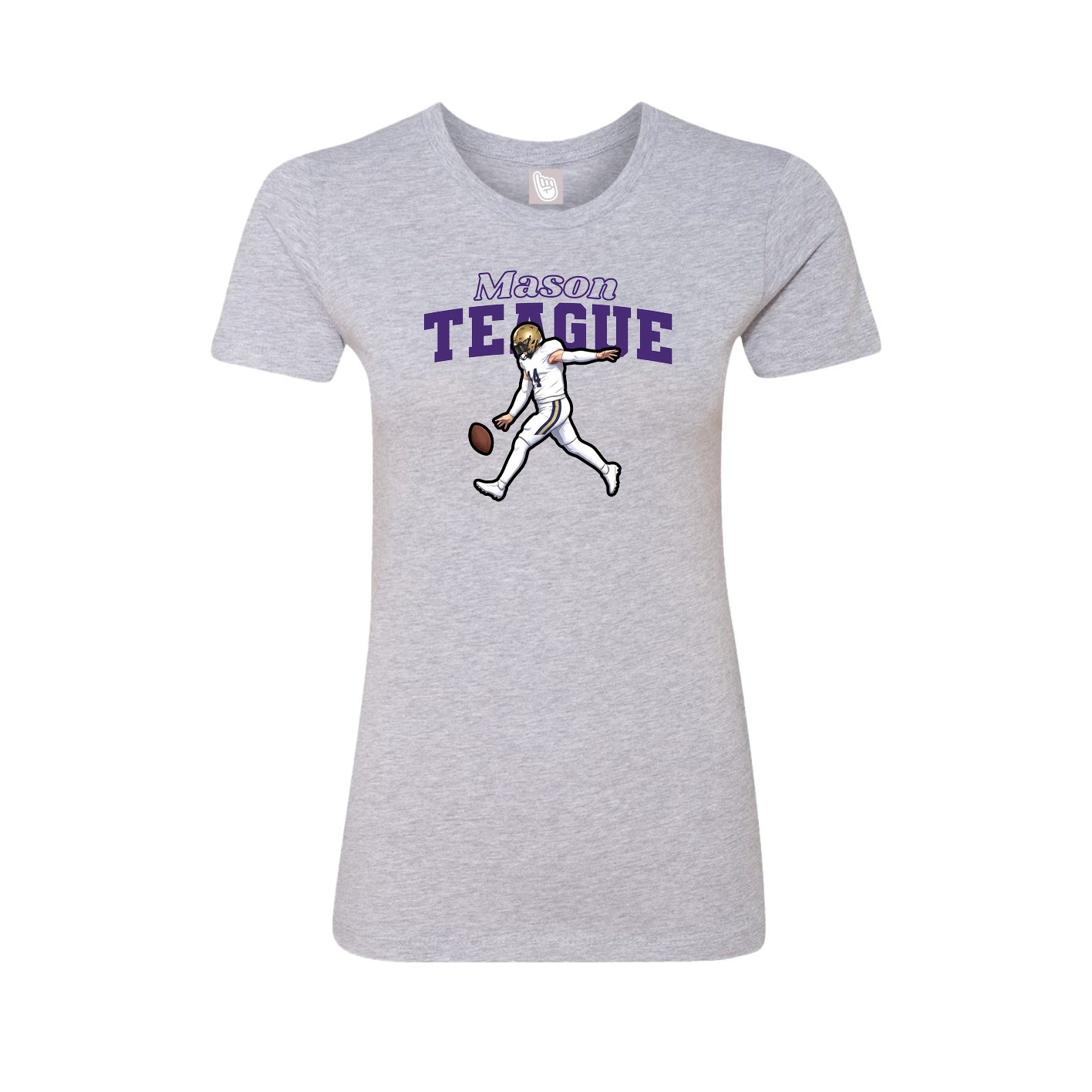 Fitted Women's Tee — Name Arch in Grey