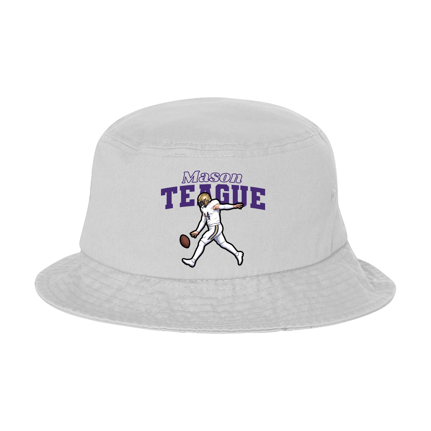 Bucket Cap — Name Arch in White