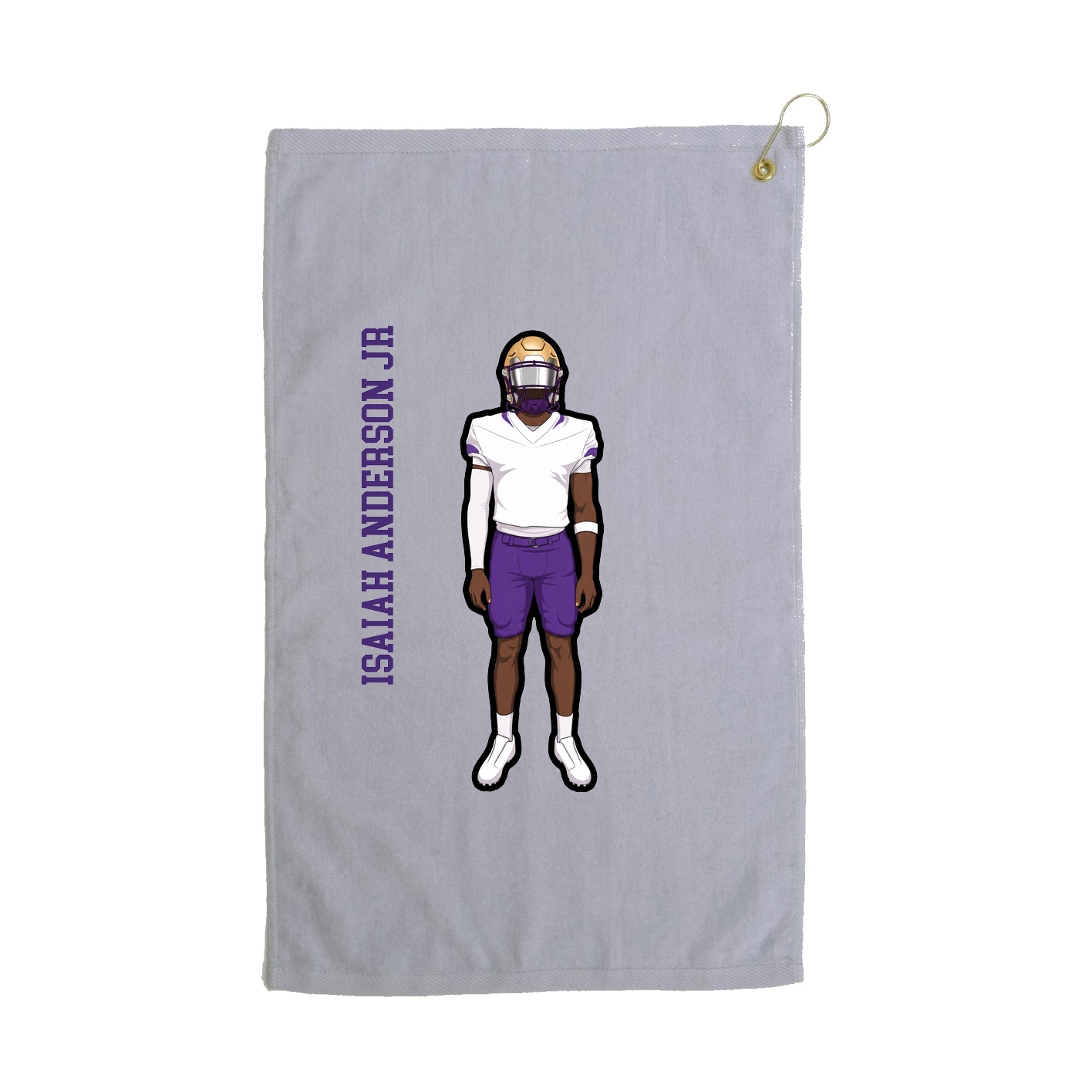 Golf Towel — Name Vertical in Grey