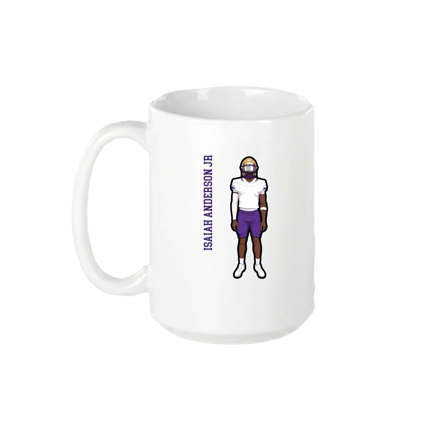 15oz Coffee Mug — Name Vertical in White