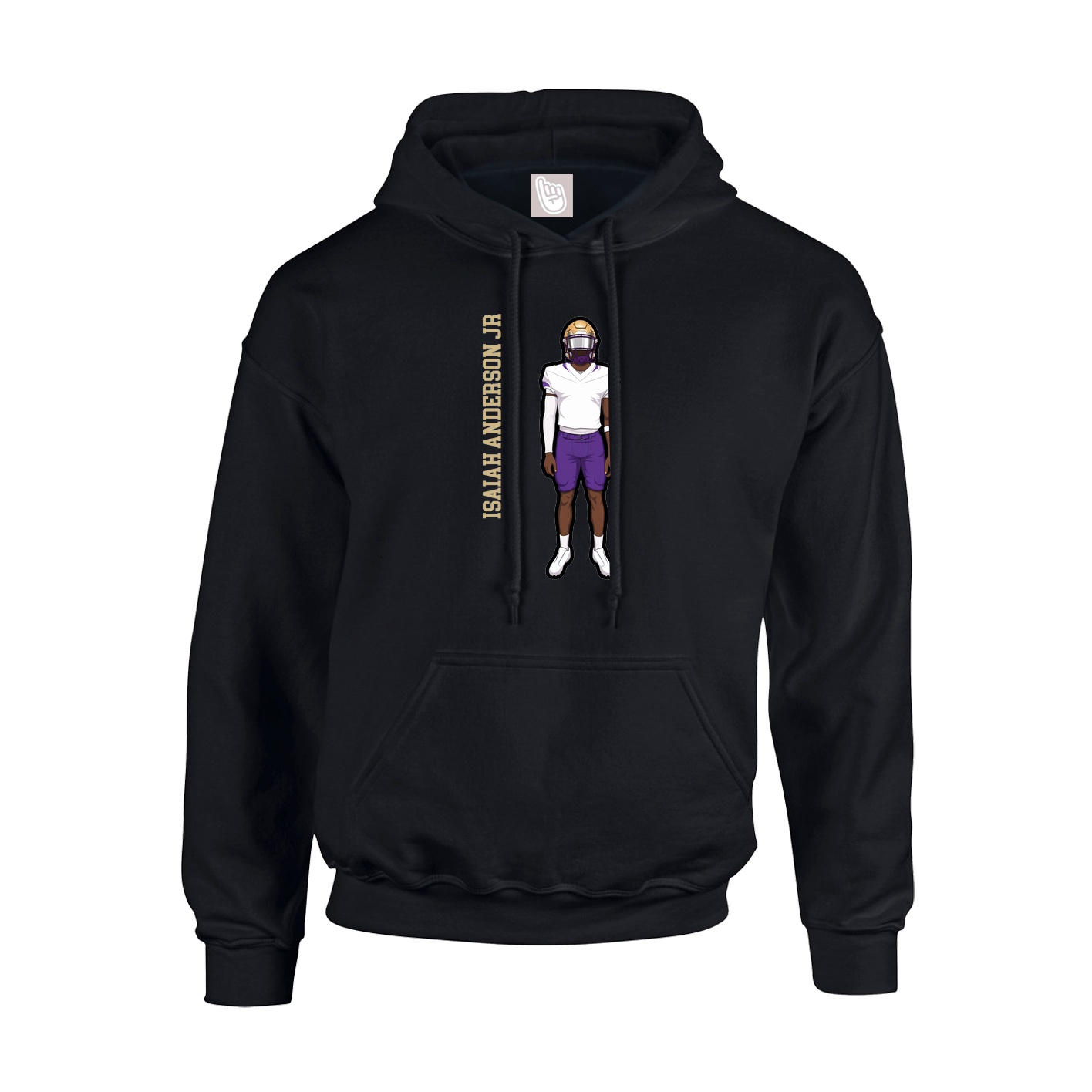 Hoodie — Name Vertical in Black