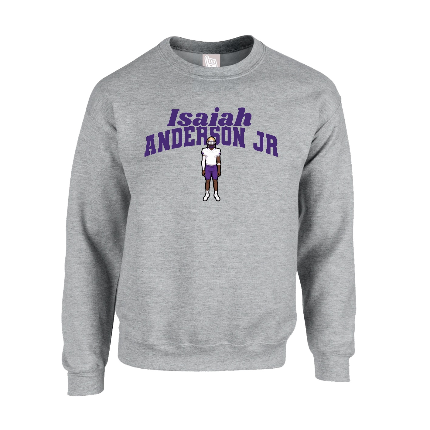 Fleece Crew — Signature Arch in Grey