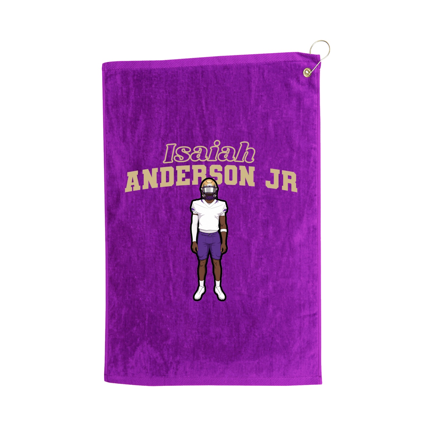 Golf Towel — Name Arch in Purple