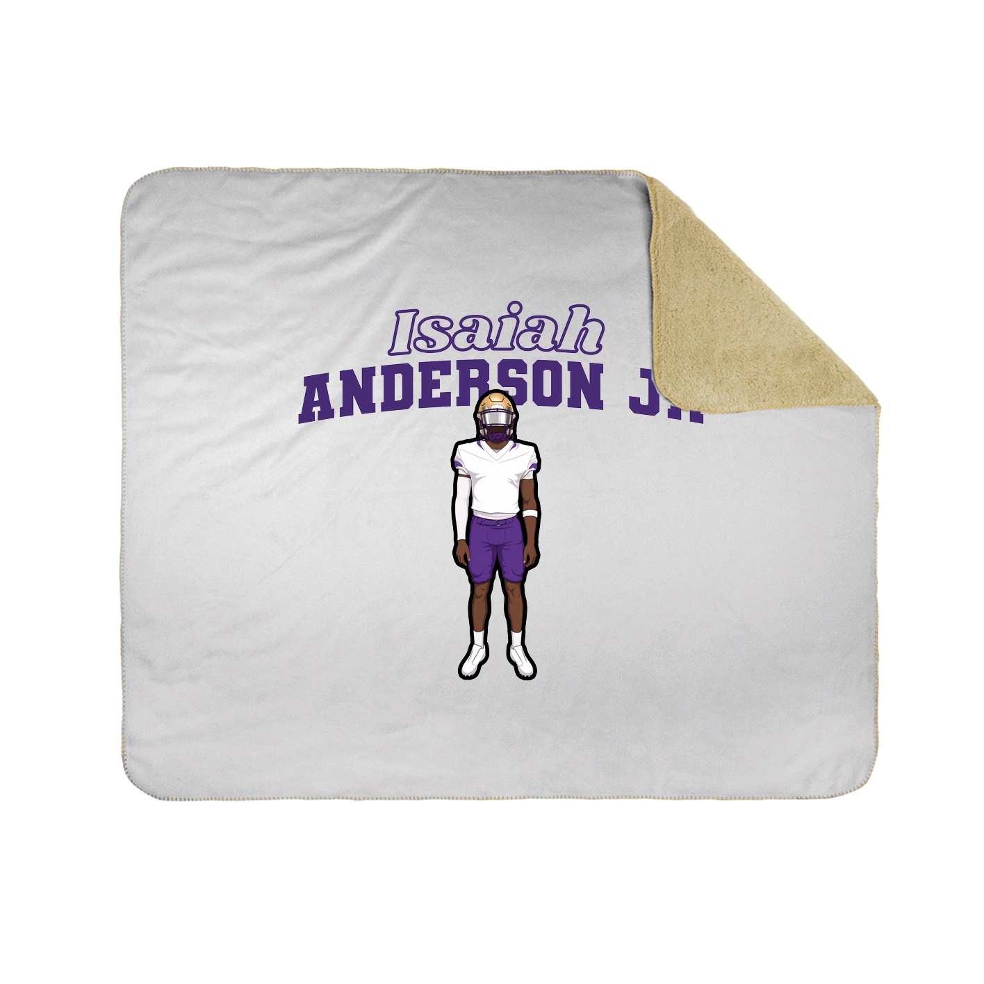 Throw Blanket — Name Arch in White