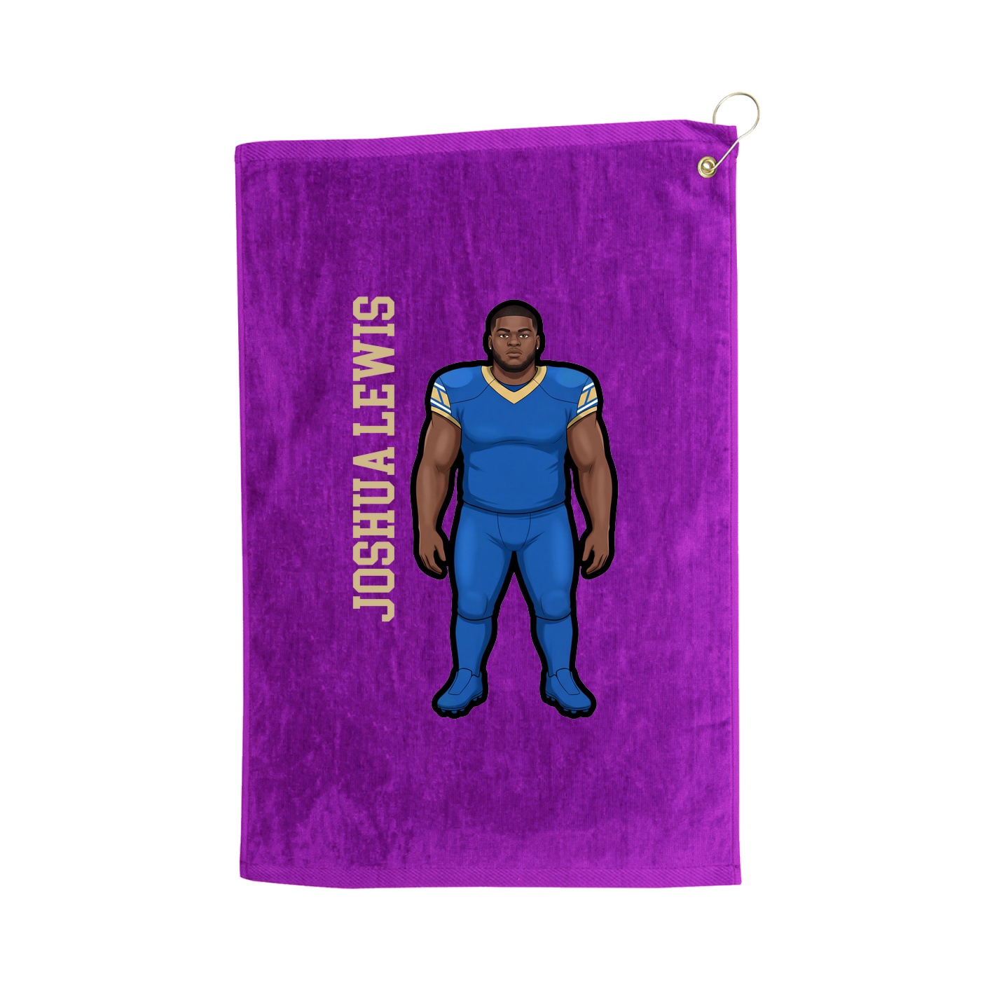 Golf Towel — Name Vertical in Purple