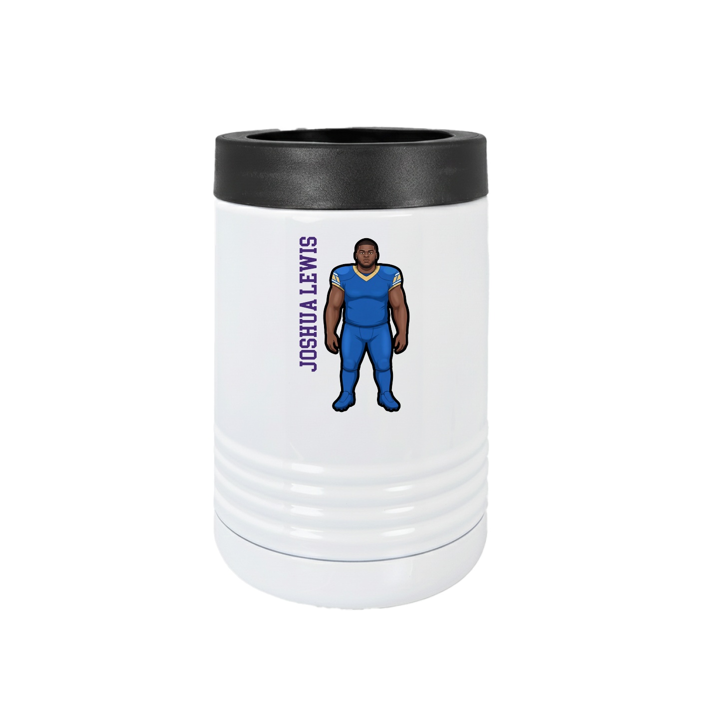 Beverage Holder — Name Vertical in White