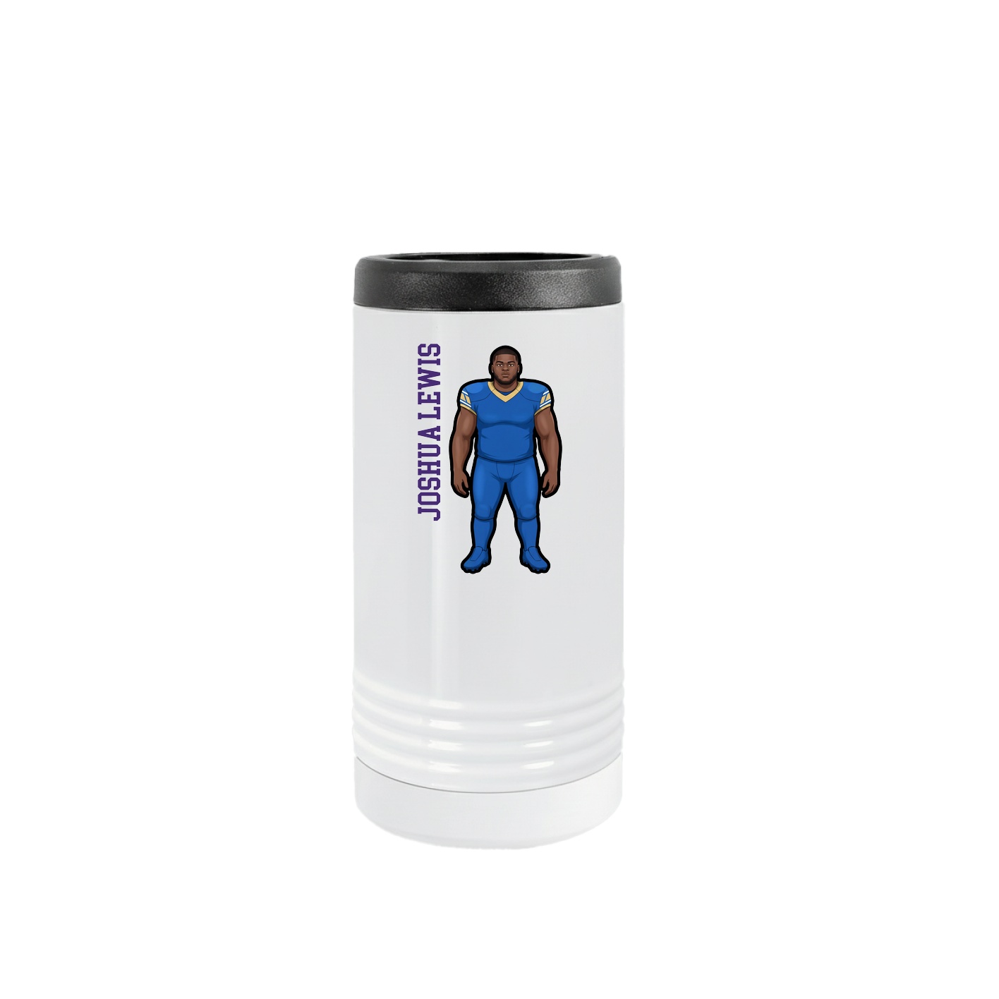 Slim Beverage Holder — Name Vertical in White