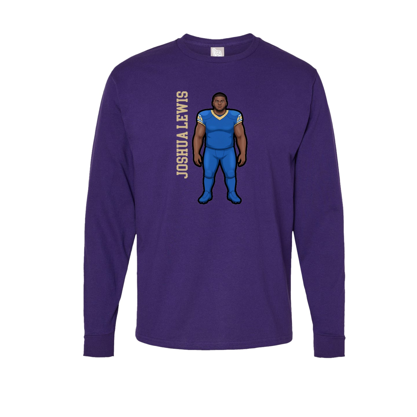 Long Sleeve Tee — Name Vertical in Purple