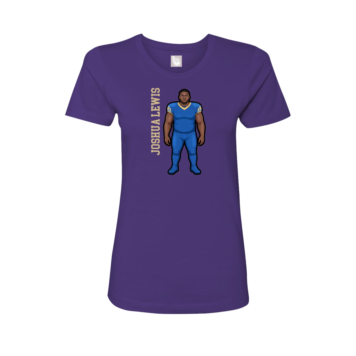 Fitted Women's Tee — Name Vertical in Purple