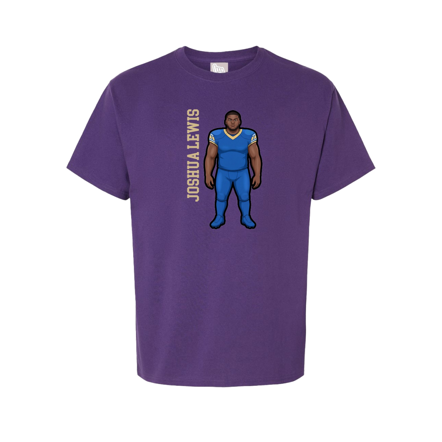 Youth Tee — Name Vertical in Purple