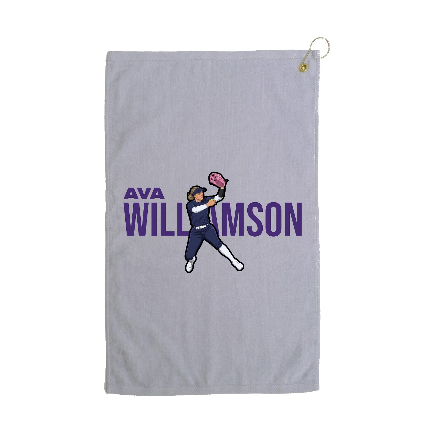 Golf Towel — Player Name in Grey