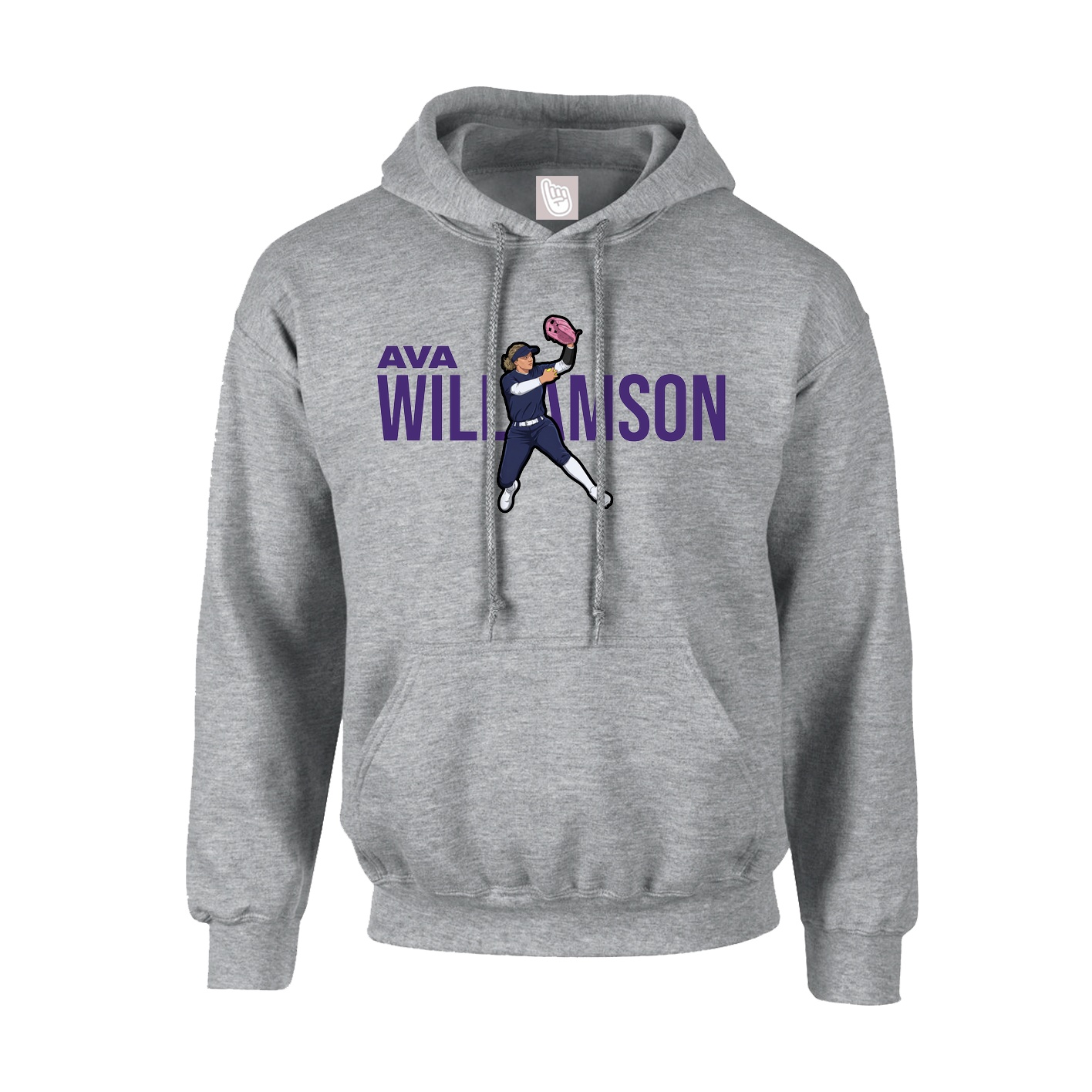 Hoodie — Player Name in Grey