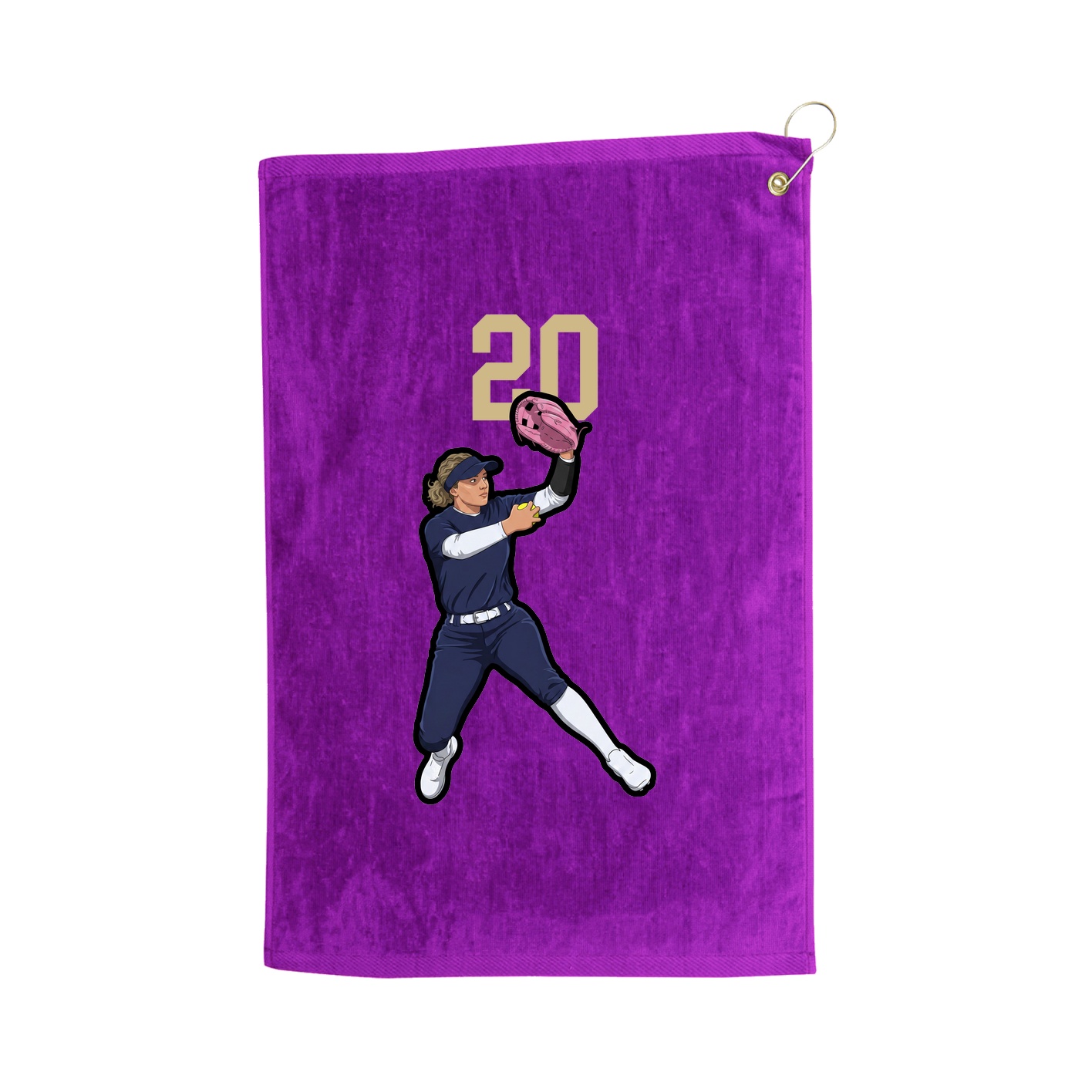 Golf Towel — Number Top in Purple