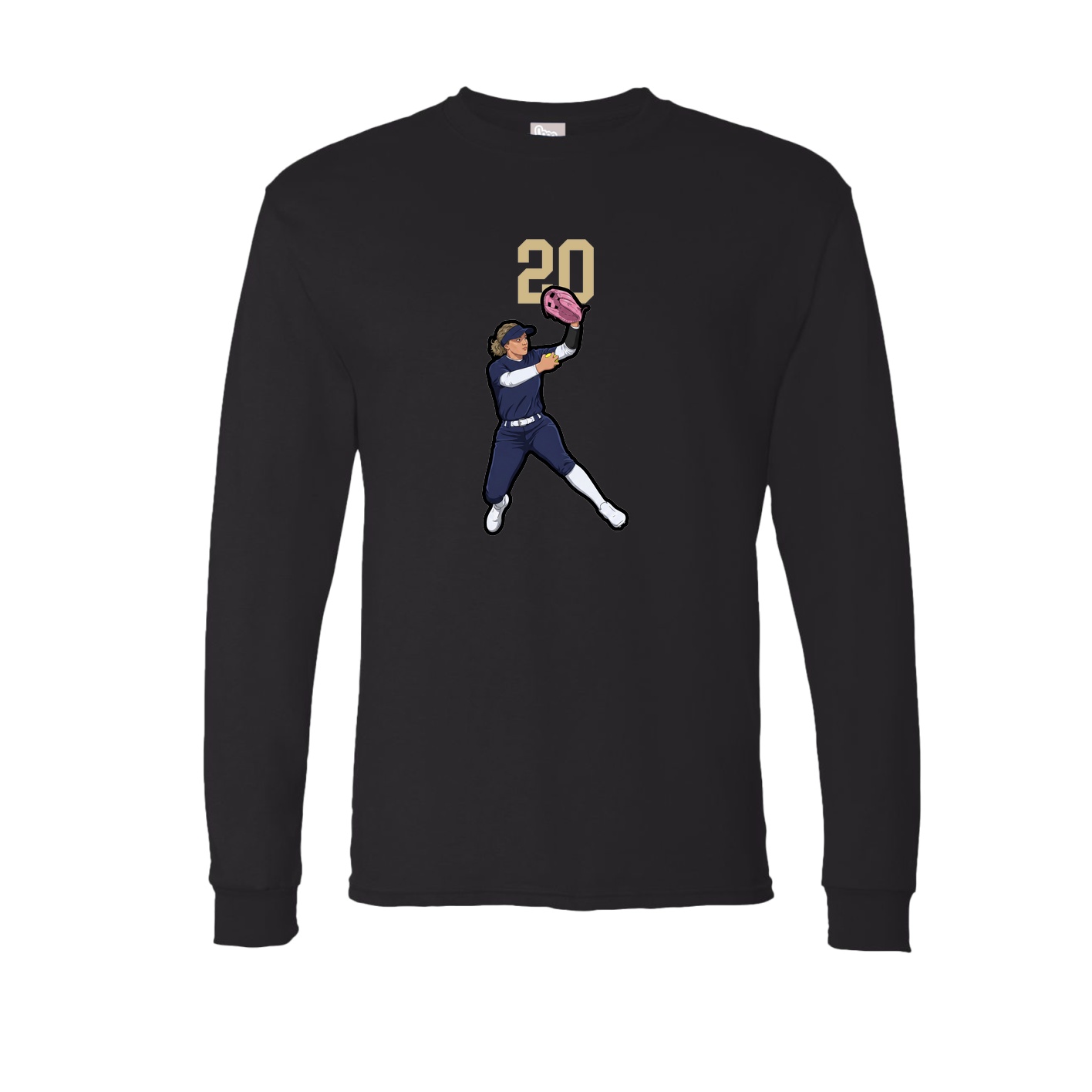 Long Sleeve Tee — Number Top in Black