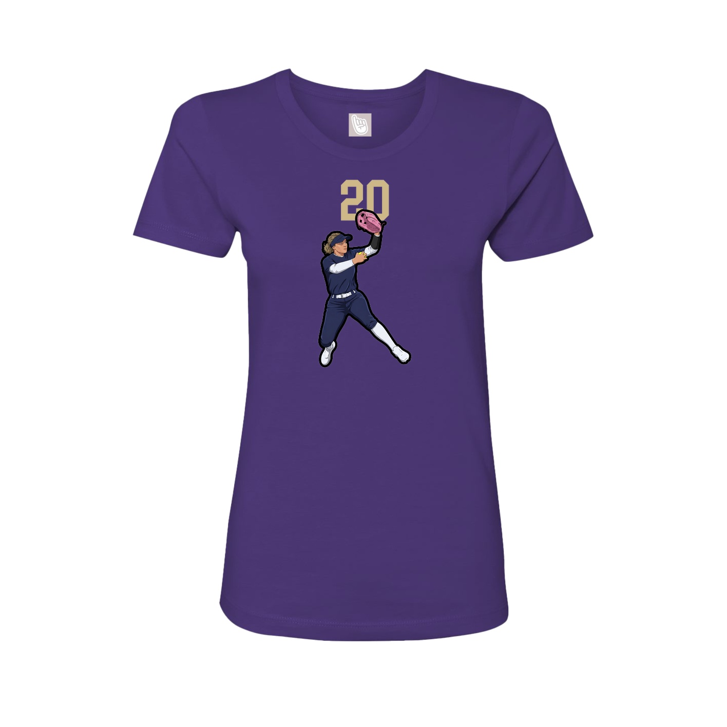 Fitted Women's Tee — Number Top in Purple