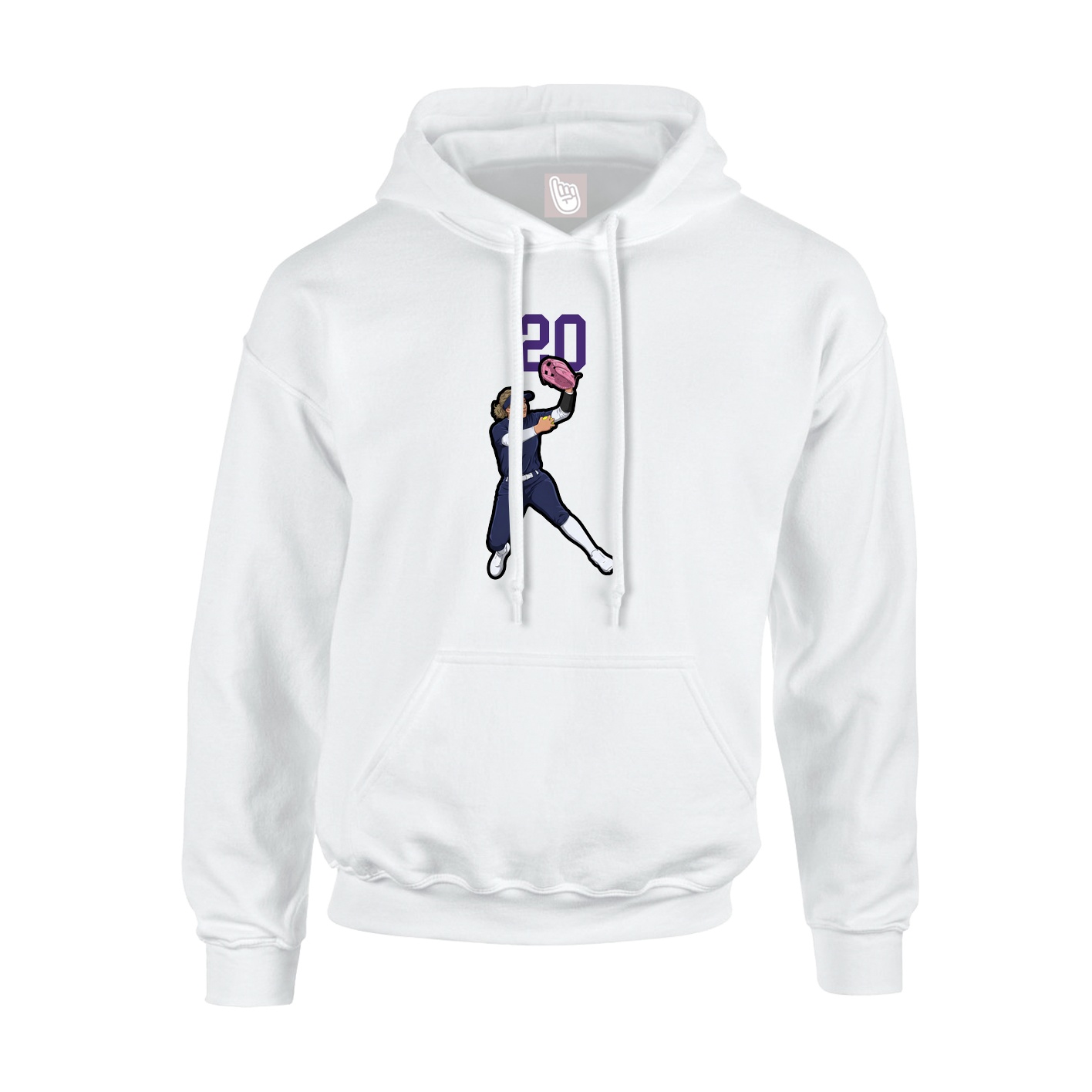 Youth Hoodie — Number Top in White