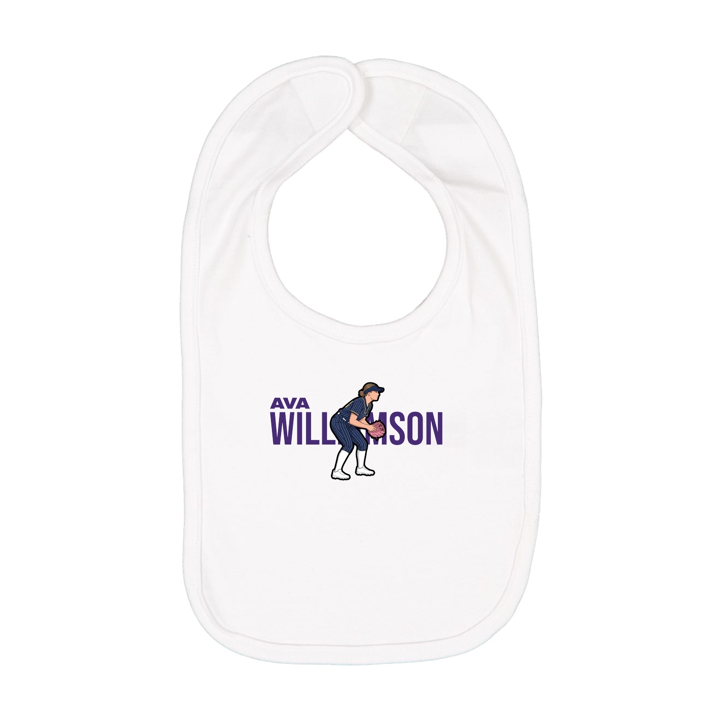Infant Bib — Player Name in White