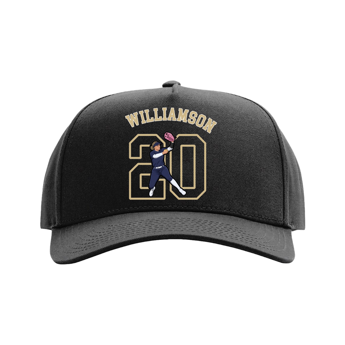 Full Fabric Five-Panel Champ Cap — Shirsey Arch in Black