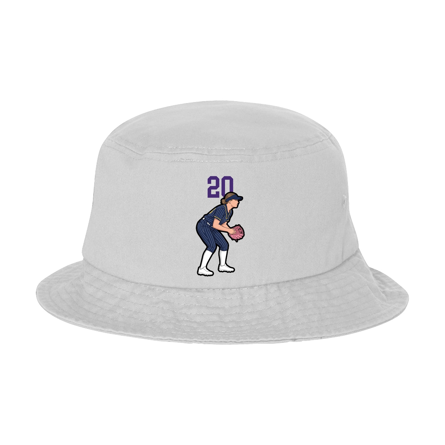 Bucket Cap — Number Top in White