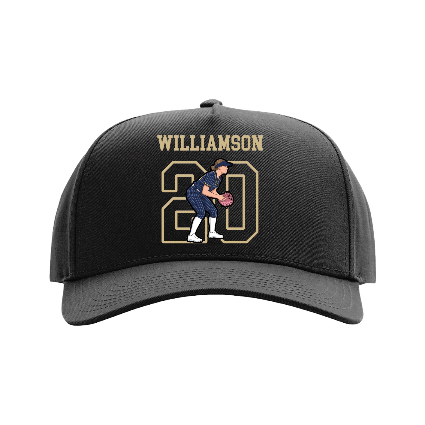 Full Fabric Five-Panel Champ Cap — Shirsey in Black