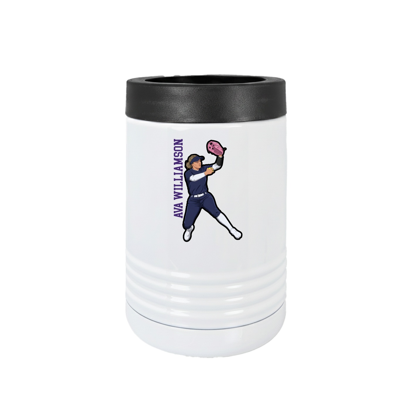 Beverage Holder — Name Vertical in White