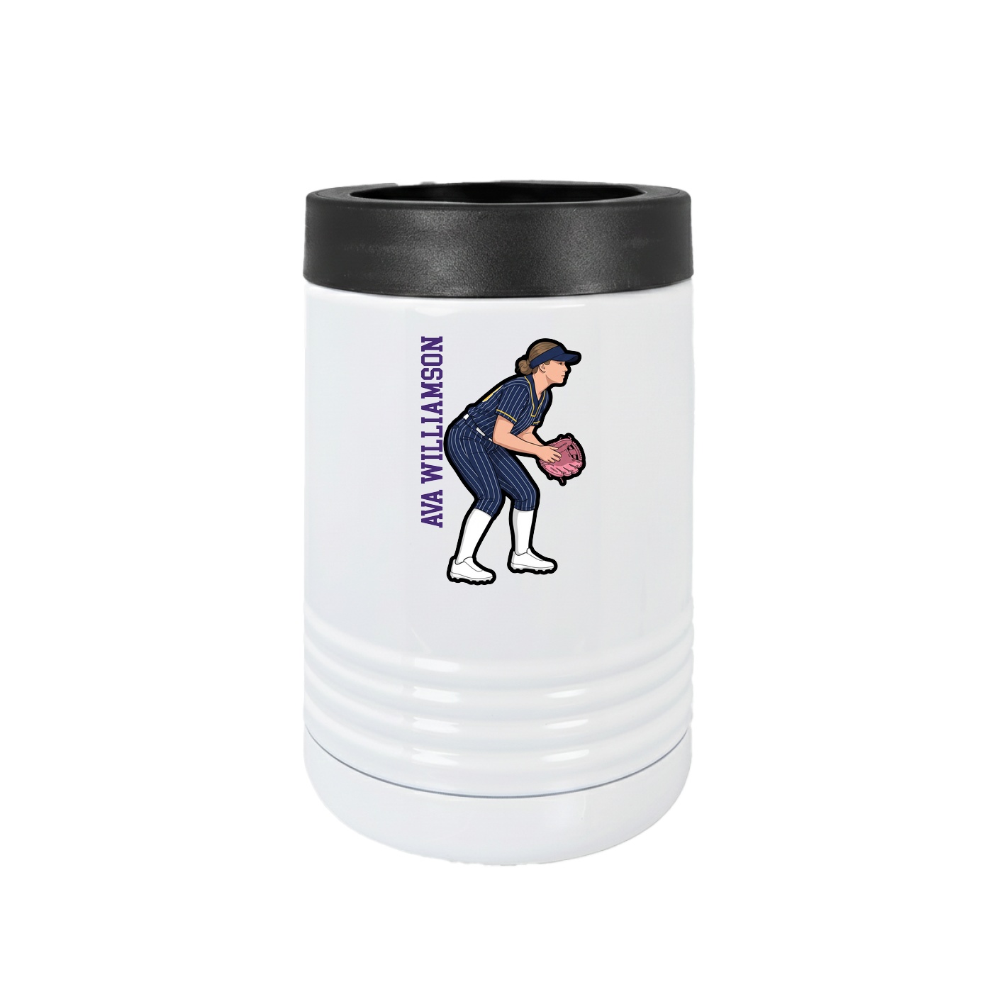 Beverage Holder — Name Vertical in White