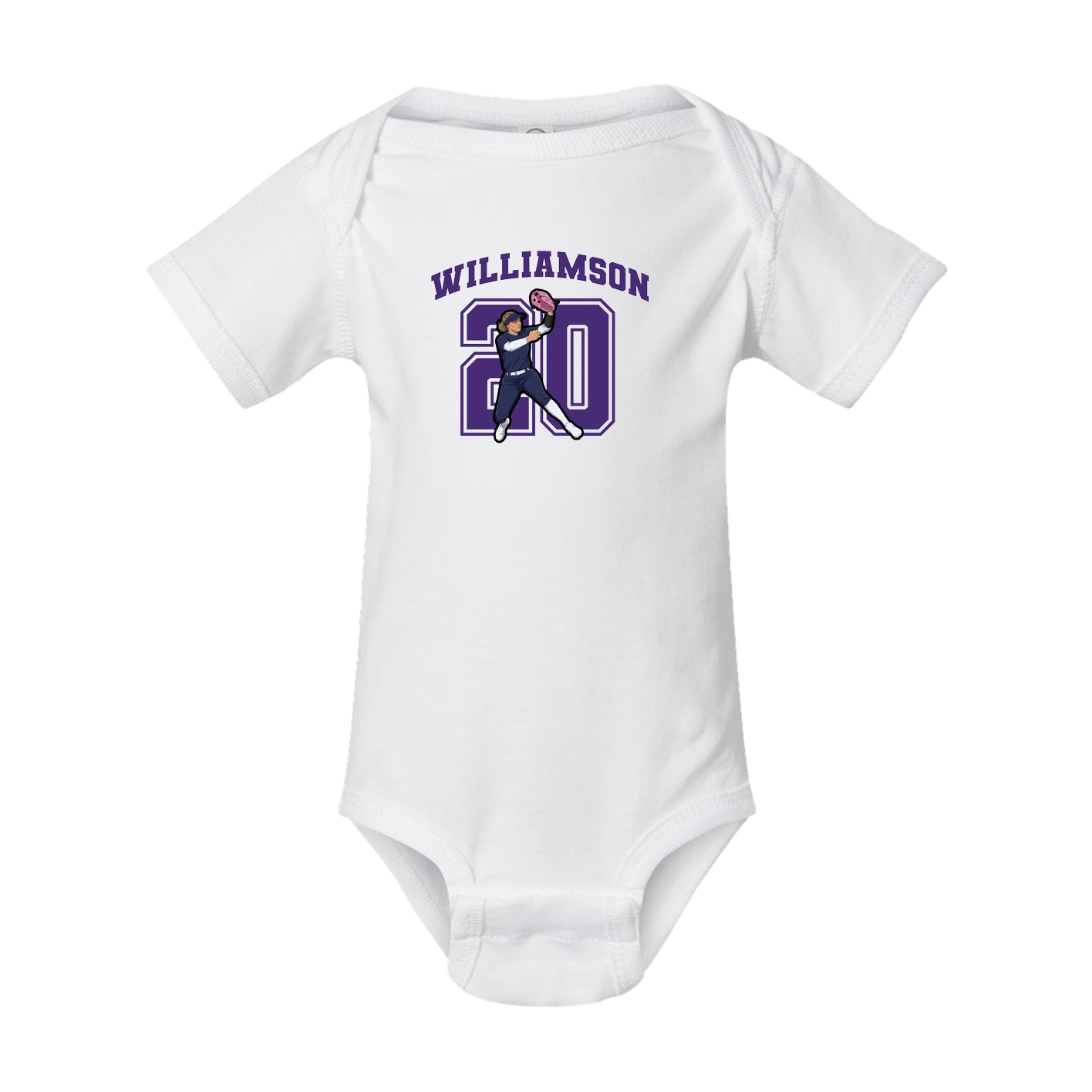 Baby Onesie — Number in White