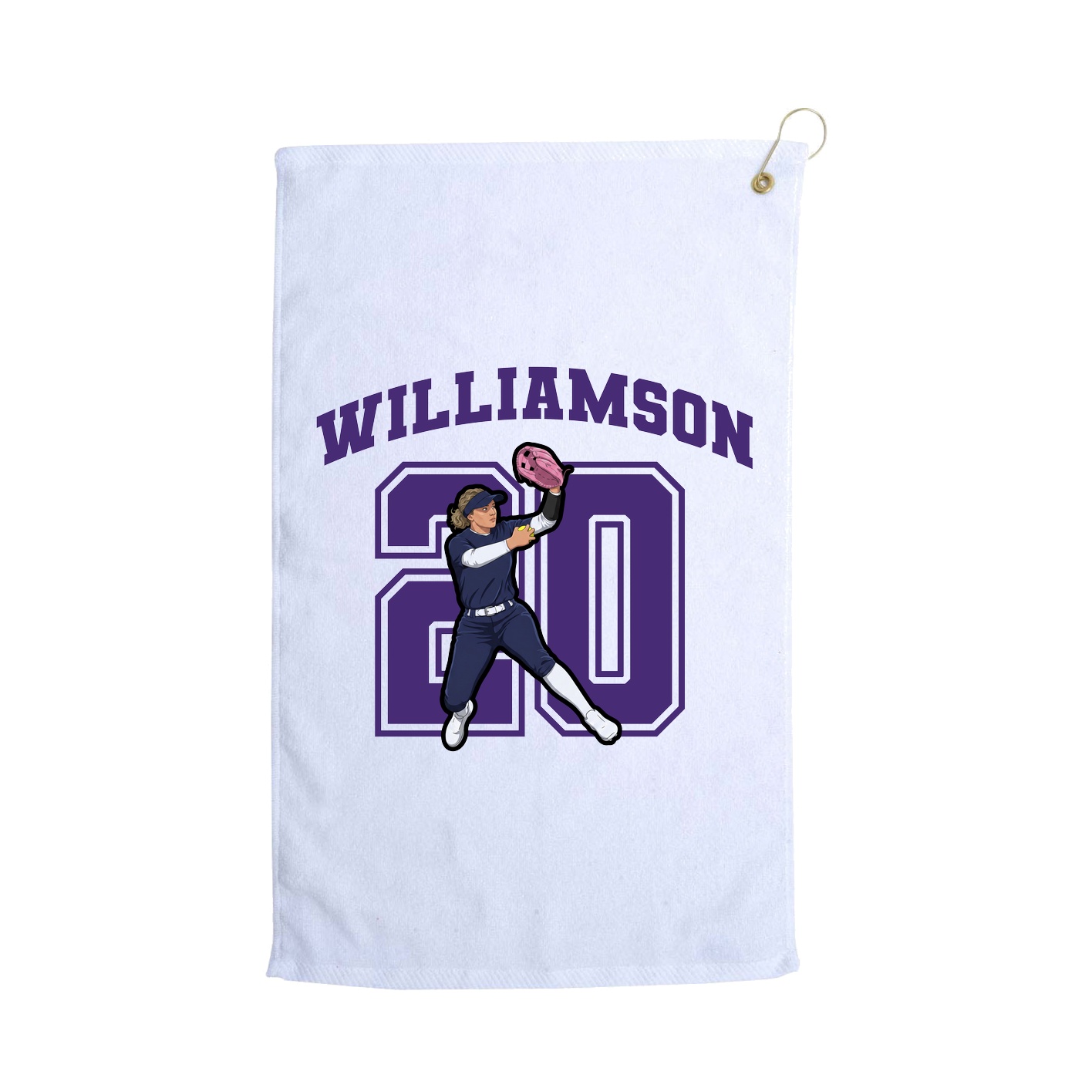 Golf Towel — Number in White
