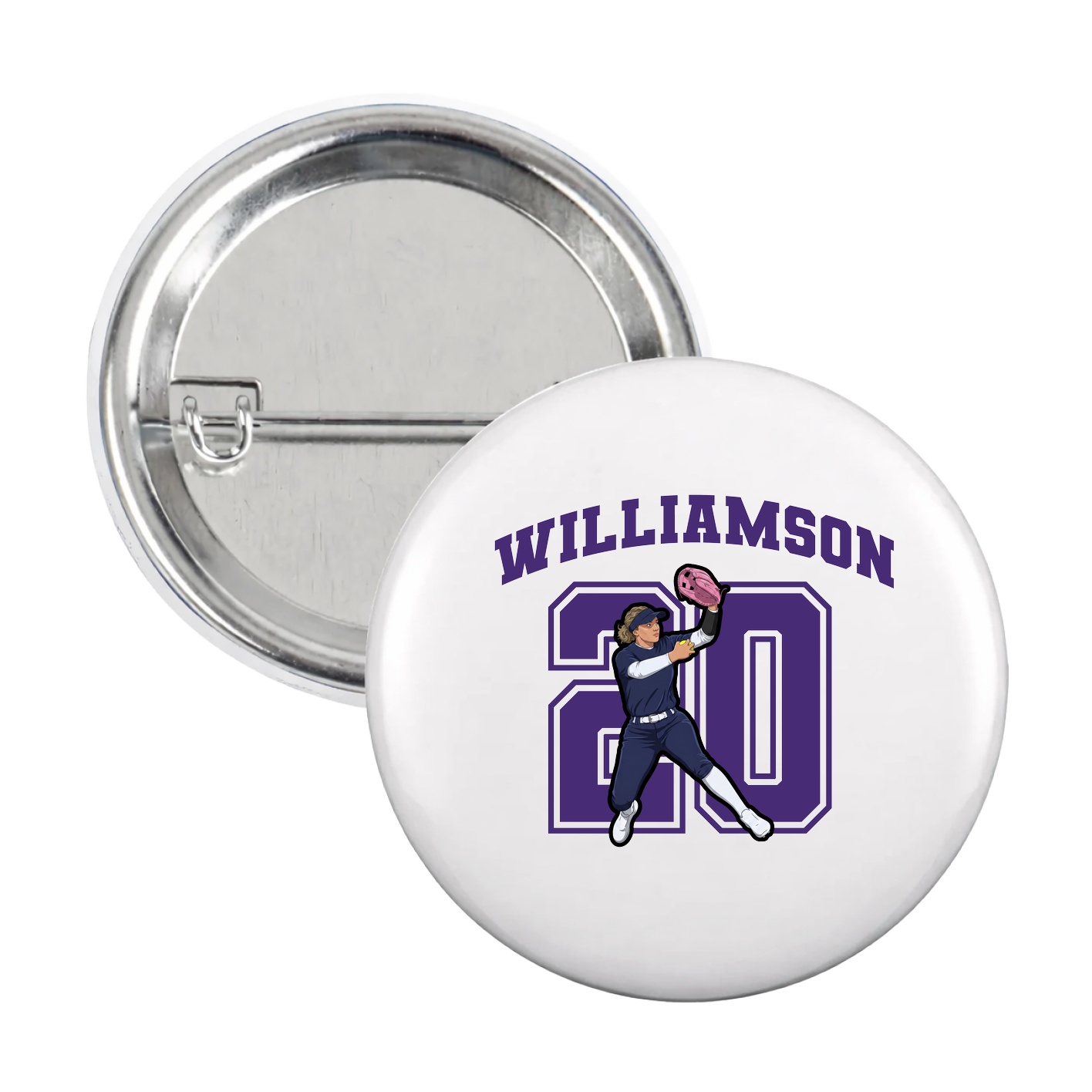 Game Day Button — Number in White