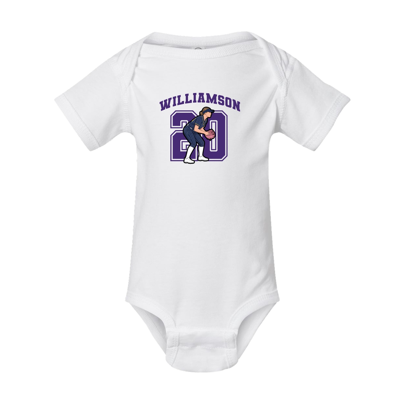 Baby Onesie — Number in White