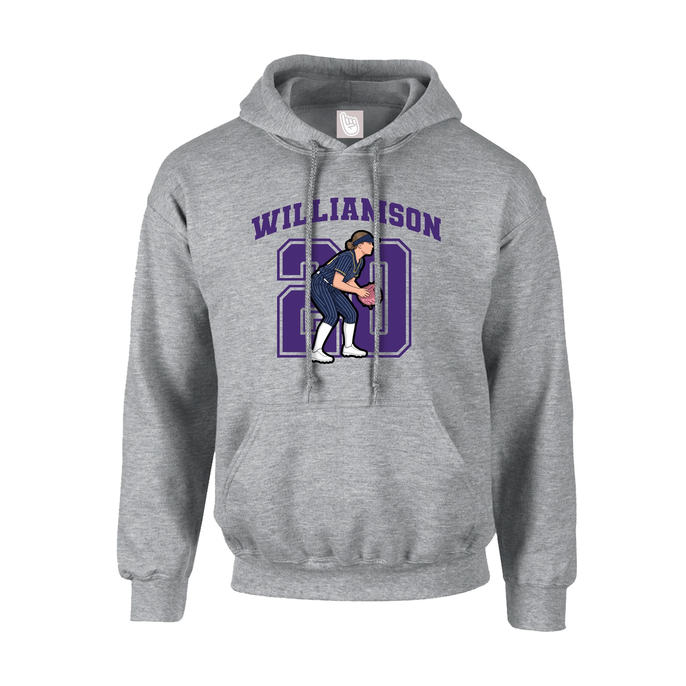 Youth Hoodie — Number in Grey