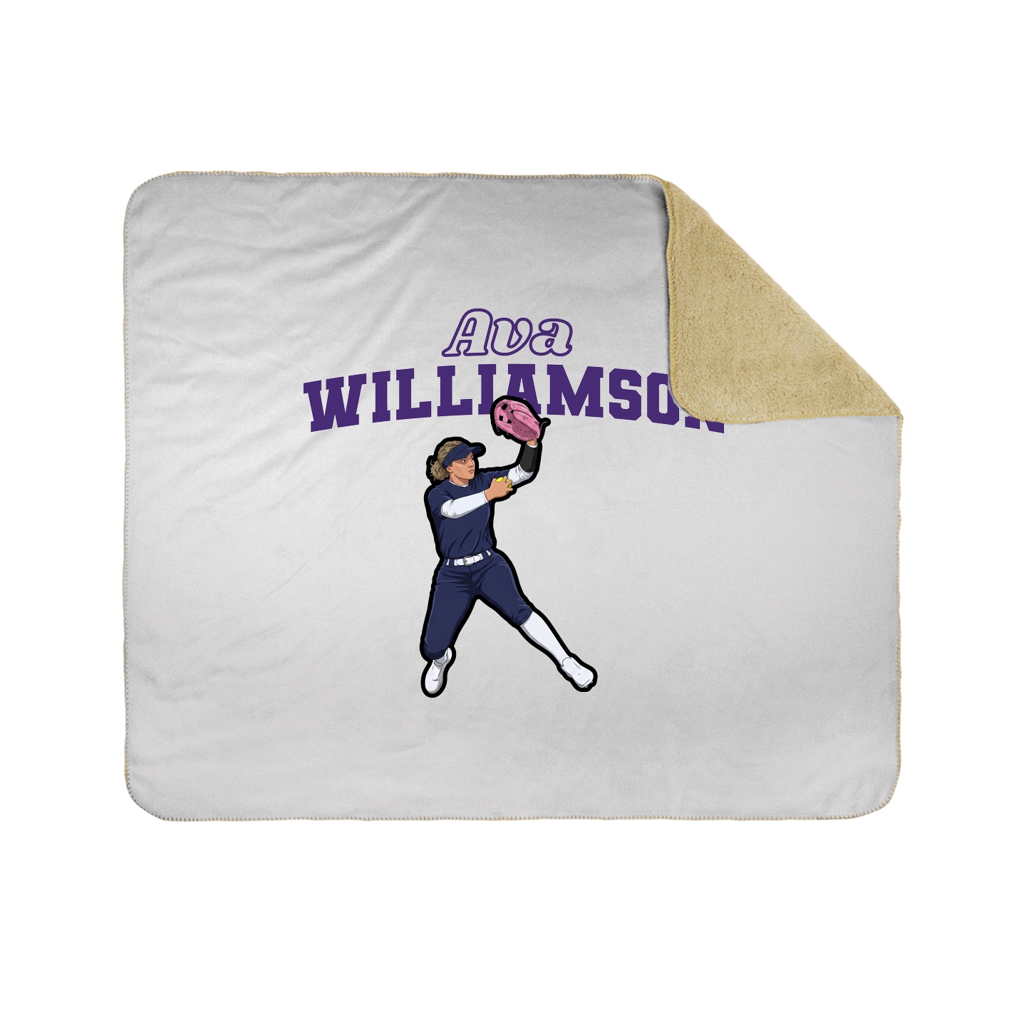 Throw Blanket — Name Arch in White
