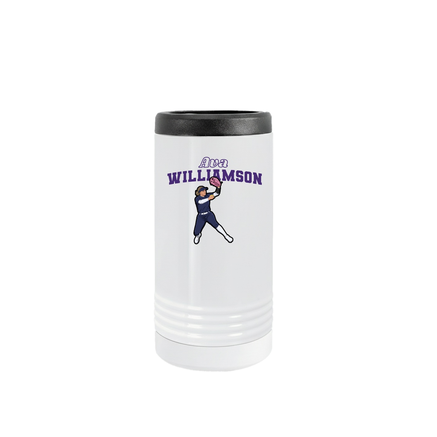 Slim Beverage Holder — Name Arch in White