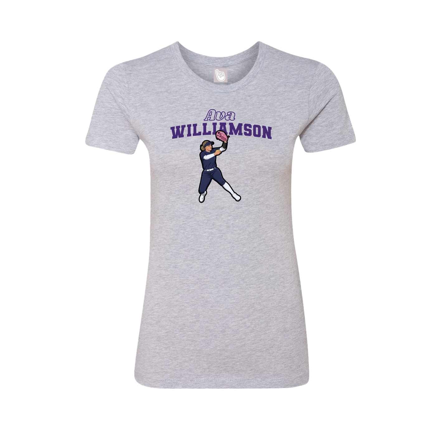 Fitted Women's Tee — Name Arch in Grey