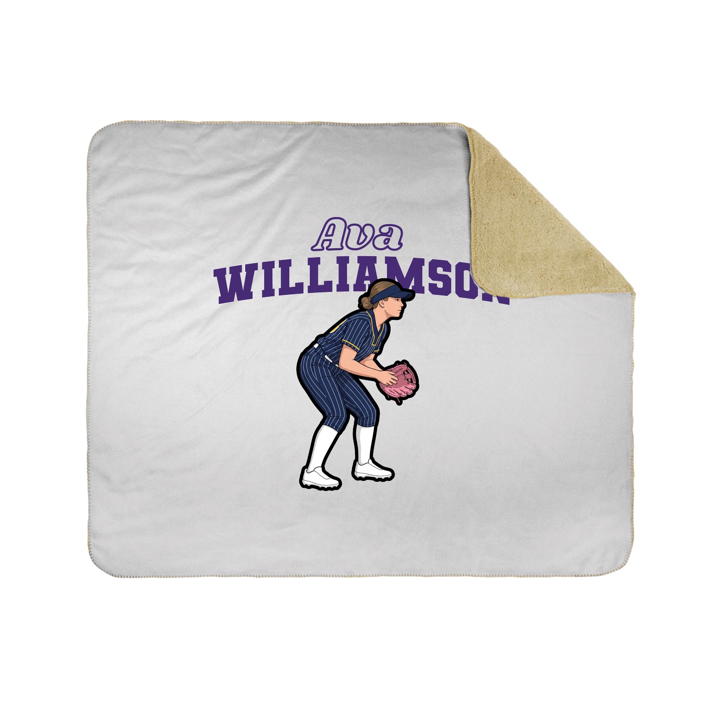 Throw Blanket — Name Arch in White