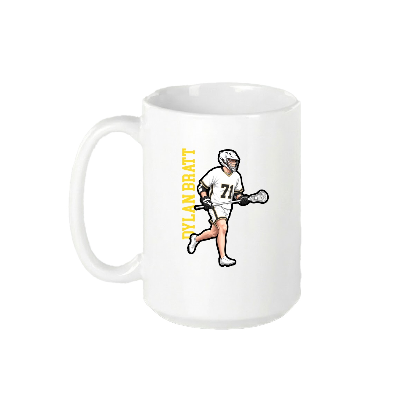 15oz Coffee Mug — Name Vertical in White