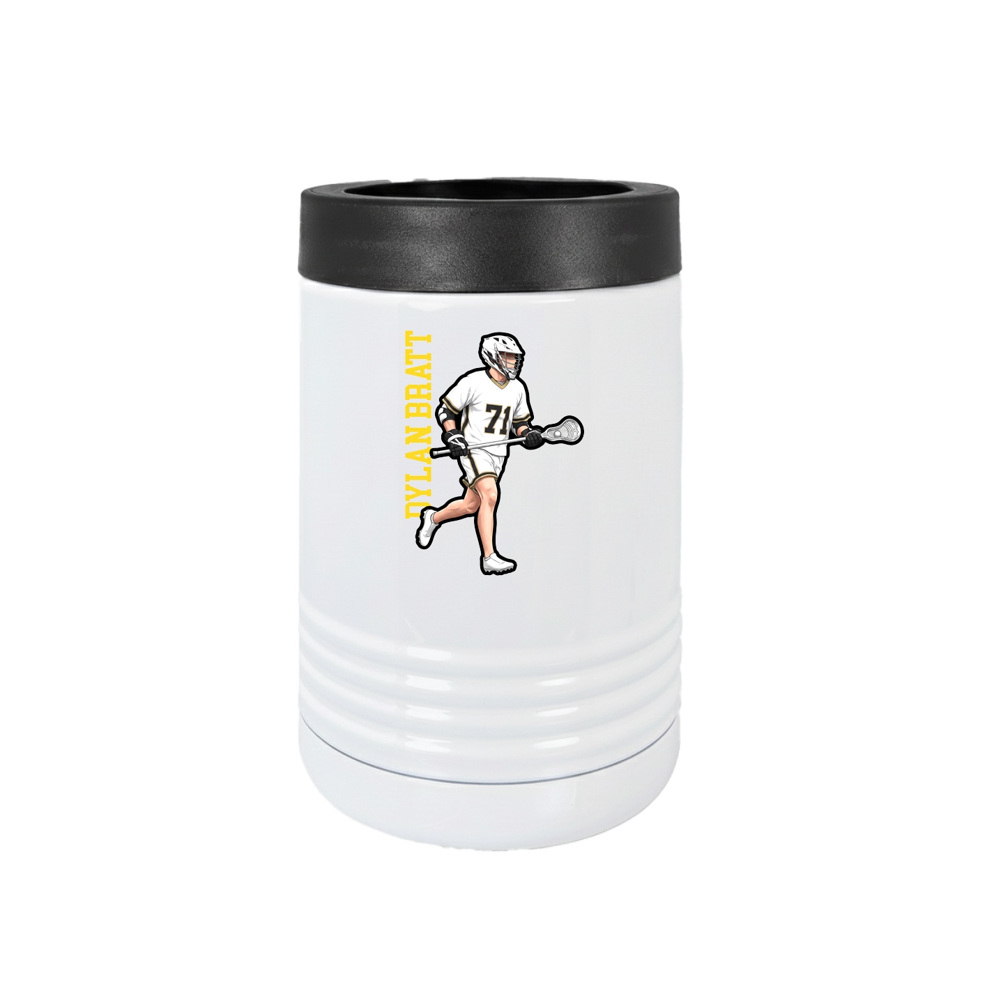 Beverage Holder — Name Vertical in White