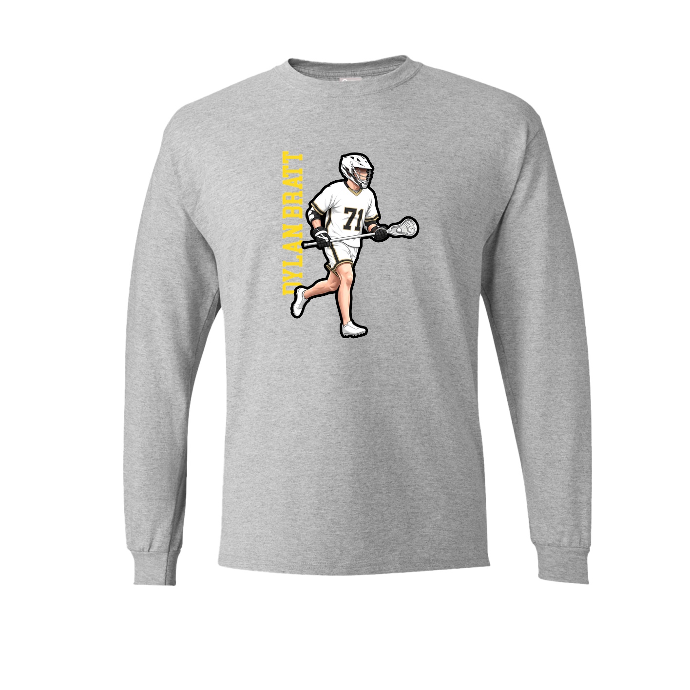 Long Sleeve Tee — Name Vertical in Grey