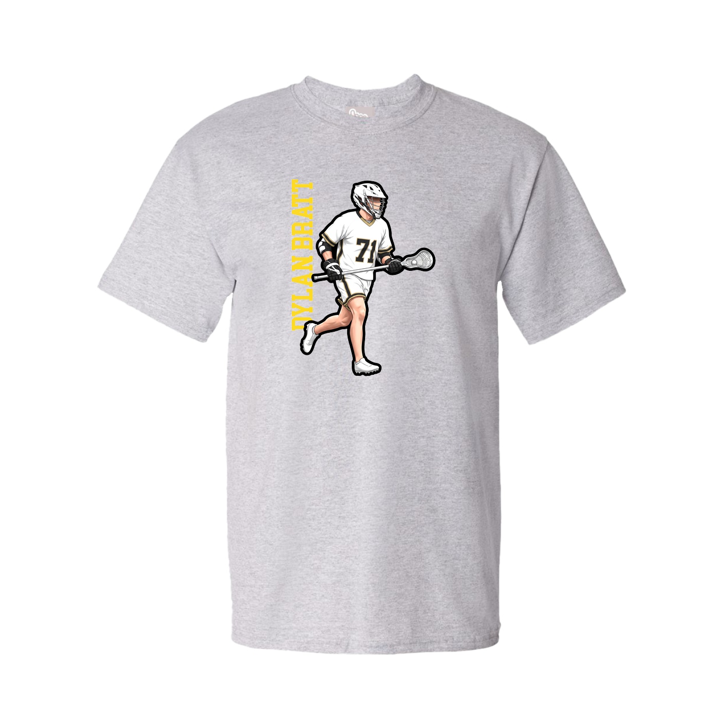 Youth Tee — Name Vertical in Grey