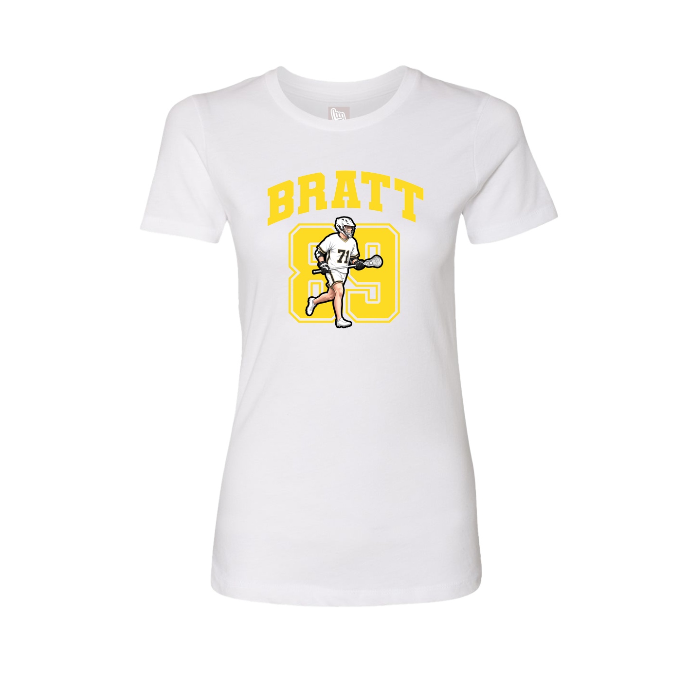 Fitted Women's Tee — Number in White
