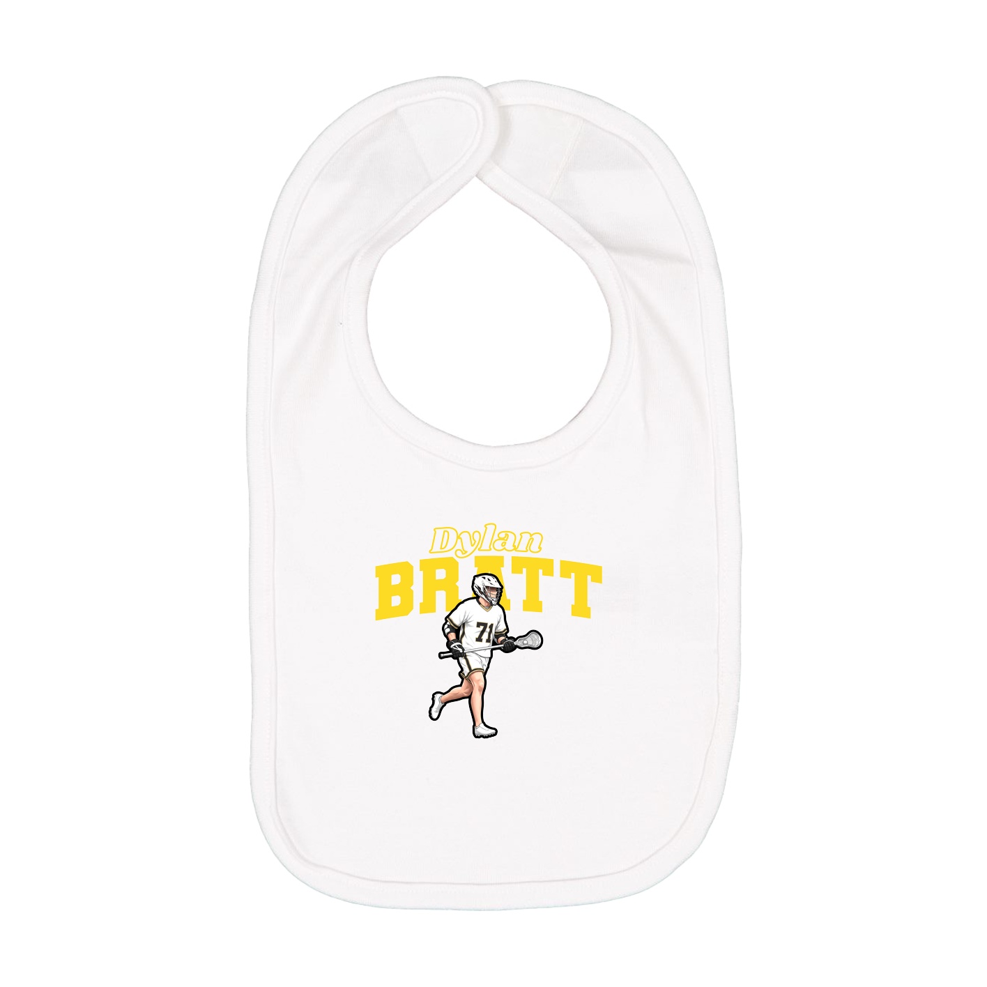 Infant Bib — Name Arch in White