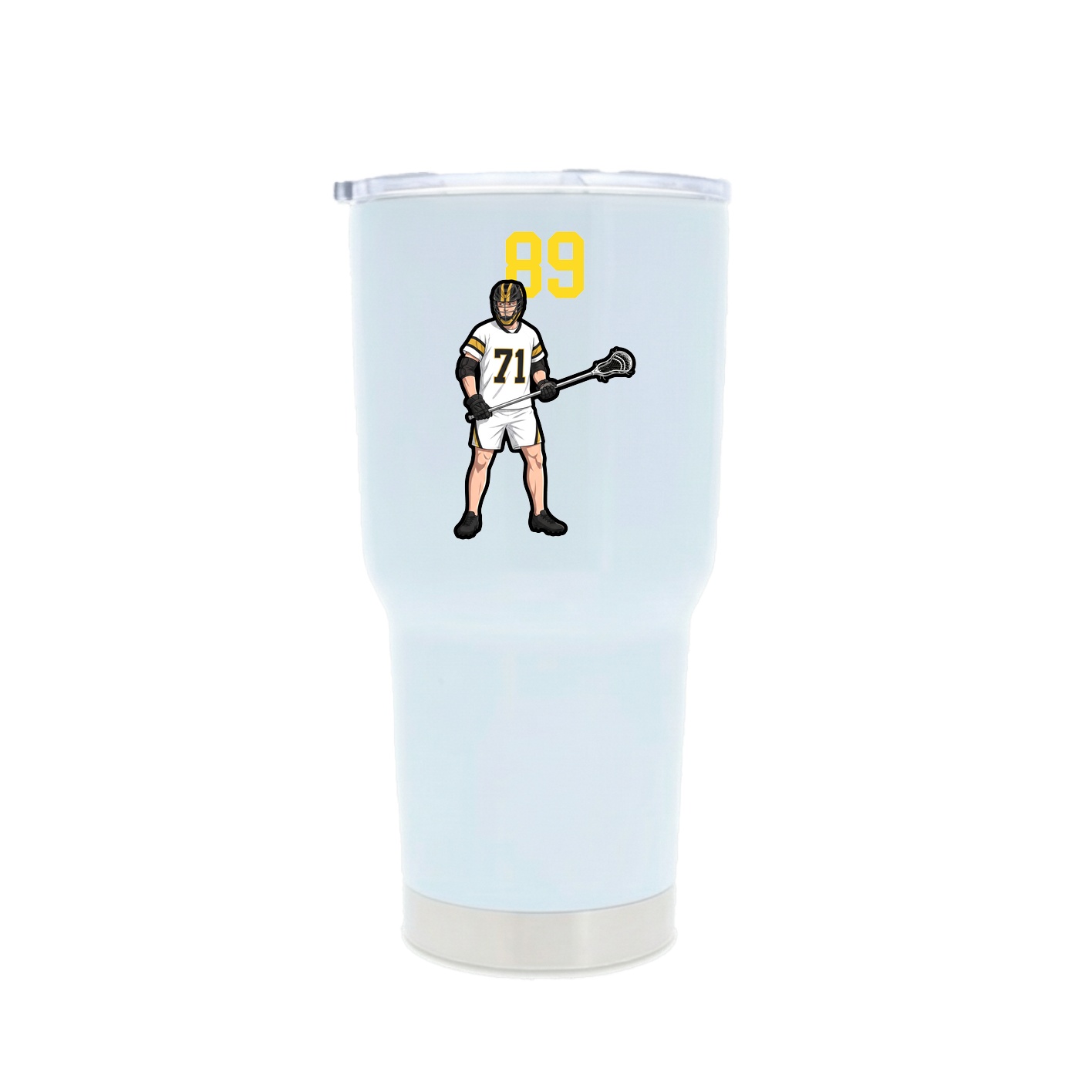 30oz Stainless Steel Tumbler — Number Top in White