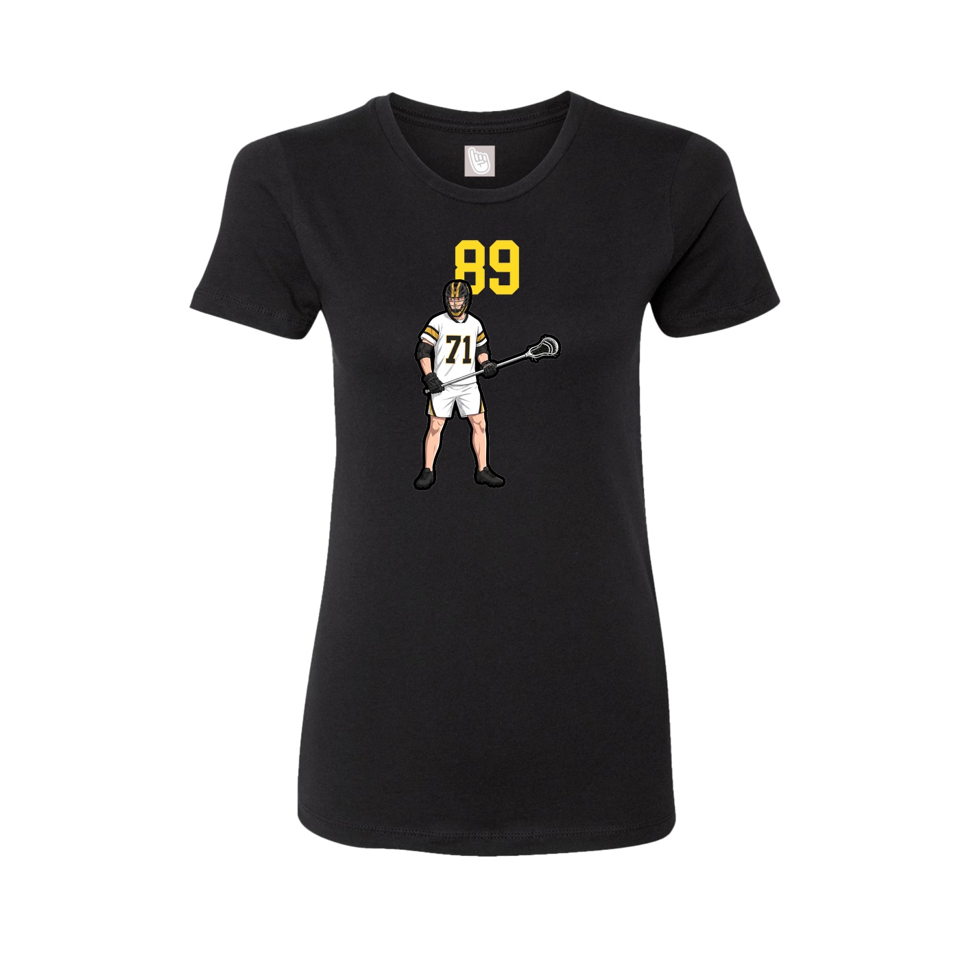 Fitted Women's Tee — Number Top in Black