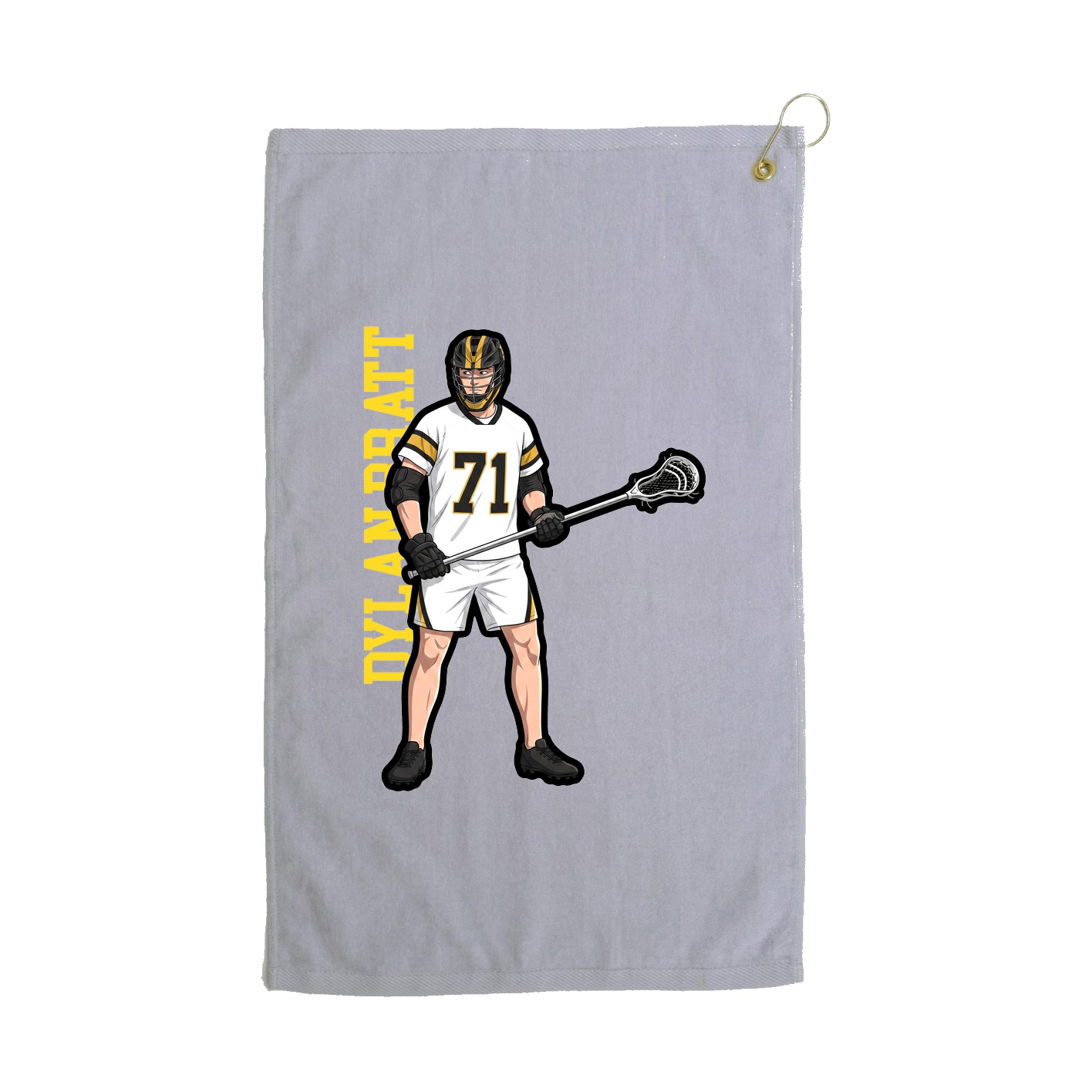 Golf Towel — Name Vertical in Grey