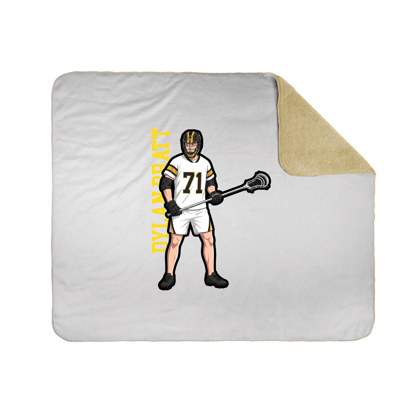 Throw Blanket — Name Vertical in White