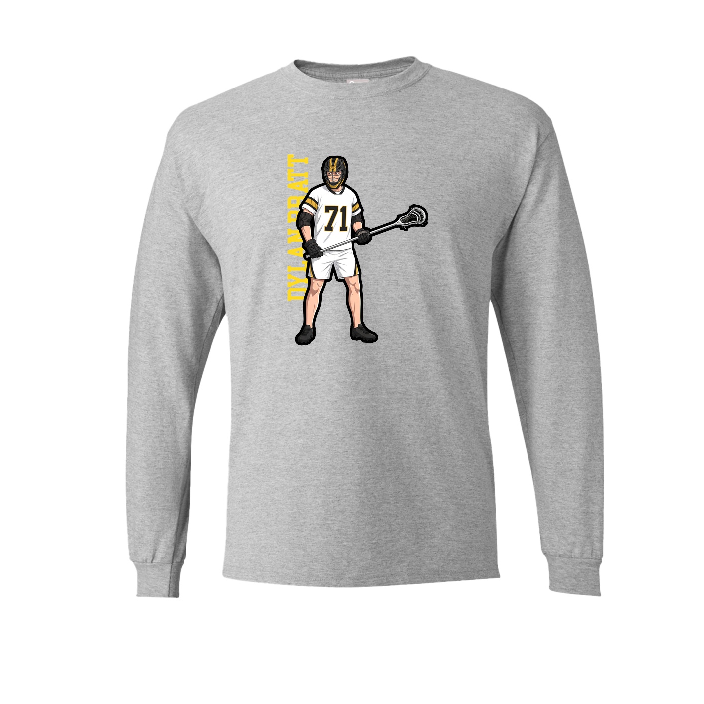 Long Sleeve Tee — Name Vertical in Grey