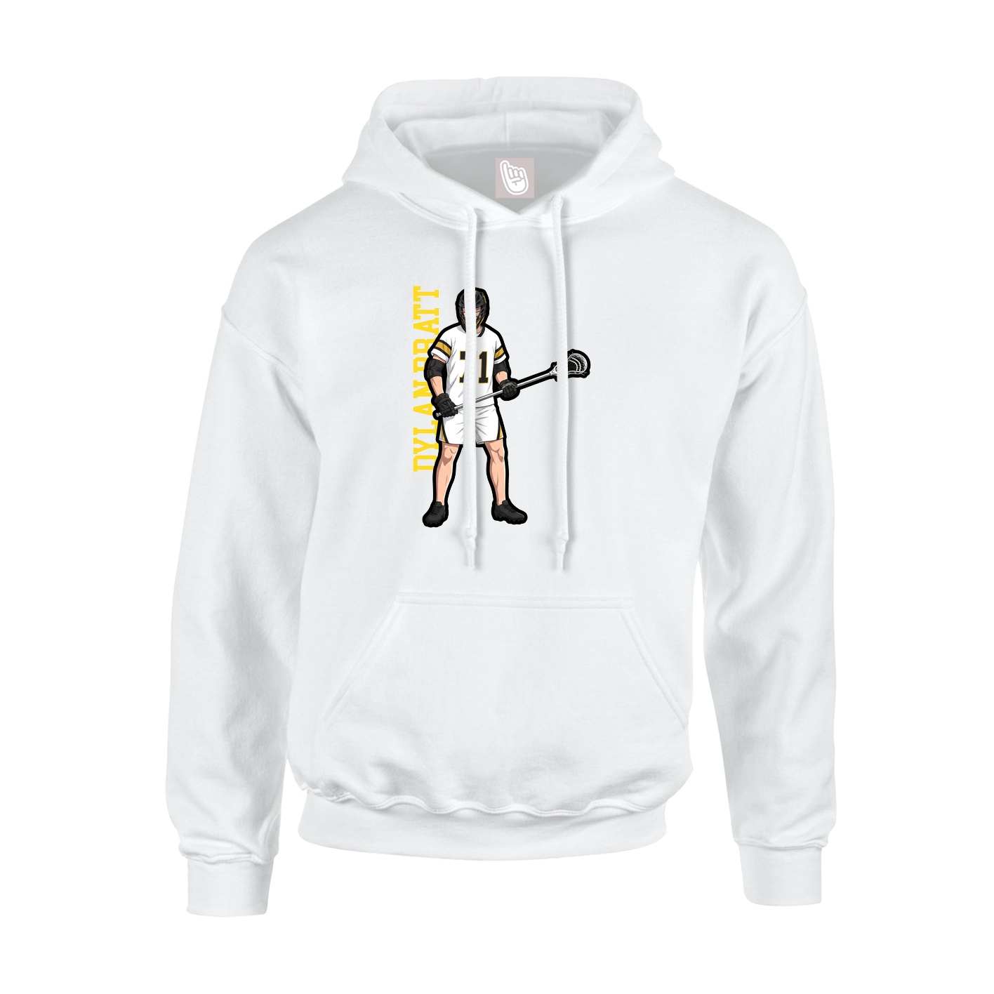 Hoodie — Name Vertical in White